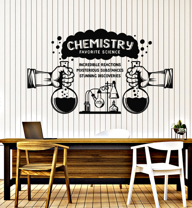 Vinyl Wall Decal Science Chemistry Lab Words Discoveries Substances Reactions Stickers Mural (g1626)