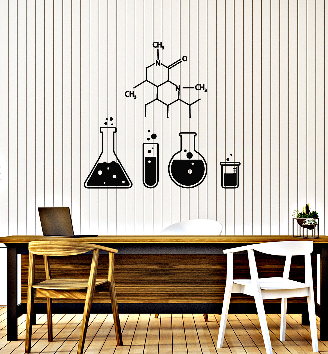 Vinyl Wall Decal Science Chemistry Glassware School Lab Test Tube Stic ...