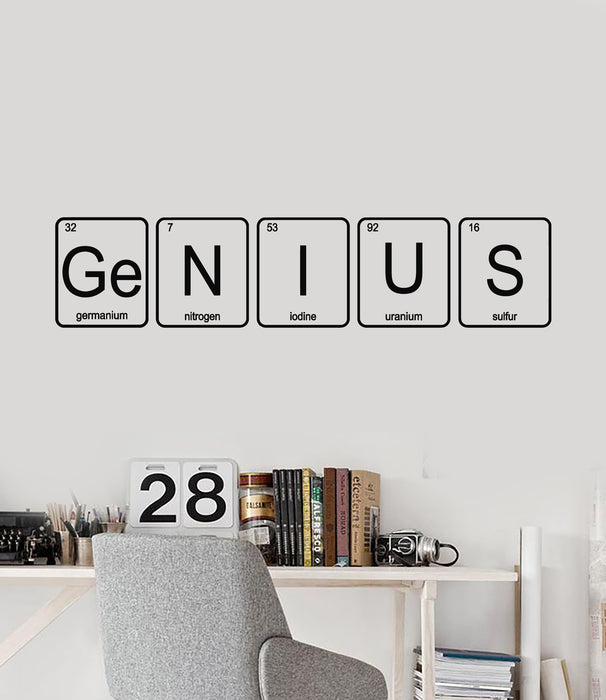 Vinyl Wall Decal Chemistry School Genius Chemical Lab Science Class Stickers Mural (g1006)