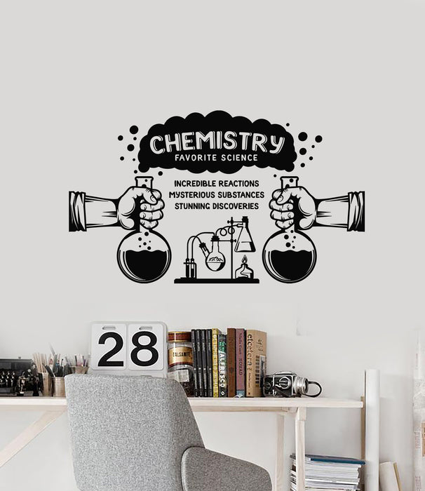 Vinyl Wall Decal Science Chemistry Lab Words Discoveries Substances Reactions Stickers Mural (g1626)