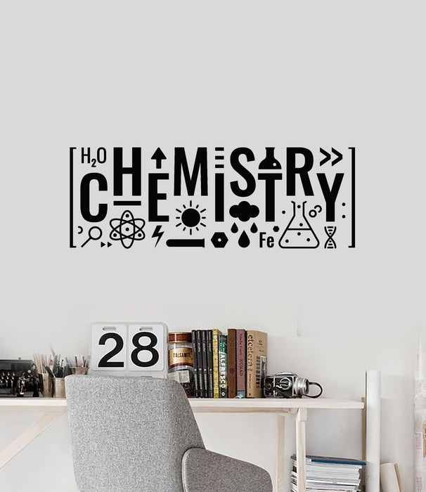 Vinyl Wall Decal Science Lettering Chemistry Teen Room Decor Stickers Mural (g1730)