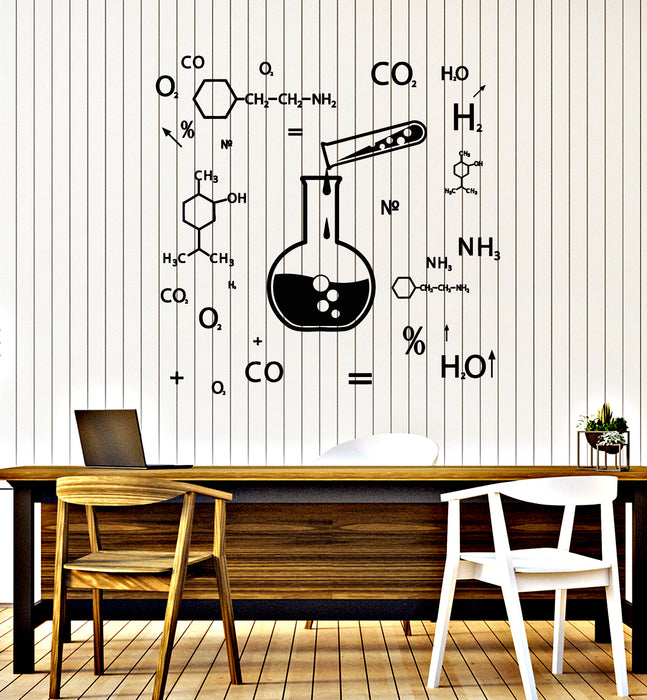 Vinyl Wall Decal Chemical Formula Science Class Lab Laboratory Stickers Mural (g1812)