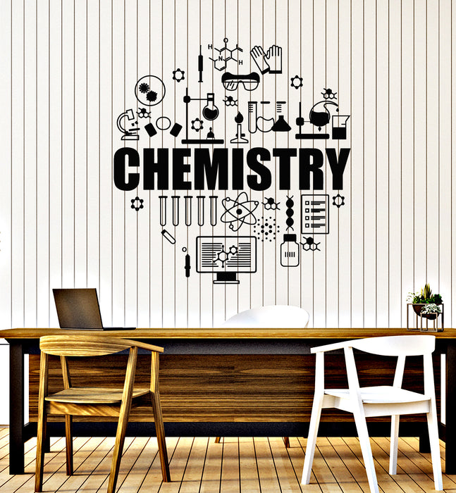 Vinyl Wall Decal School Chemistry Exact Sciences Molecules Laboratory Stickers Mural (g2305)