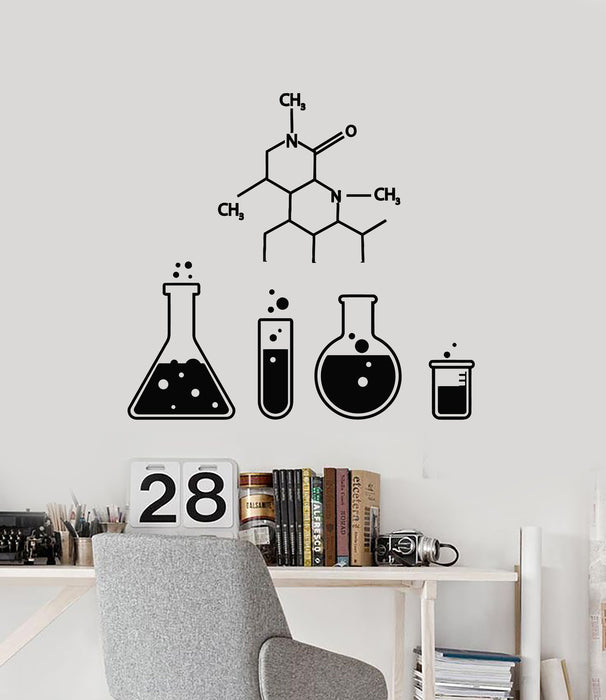 Vinyl Wall Decal Science Chemistry Glassware School Lab Test Tube Stickers Mural (g2432)