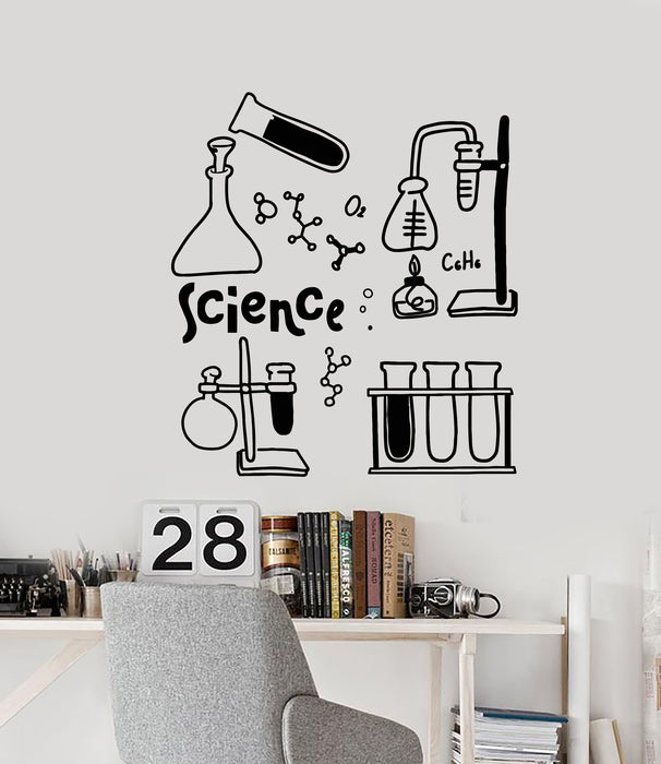 Vinyl Wall Decal Science Chemistry School Lab Scientific School Art Stickers Mural (g2958)