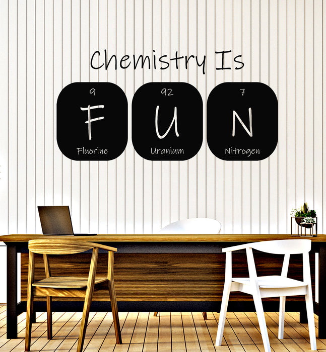 Vinyl Wall Decal Chemistry Is Fun School Art Science Periodic Table Stickers Mural (g7101)