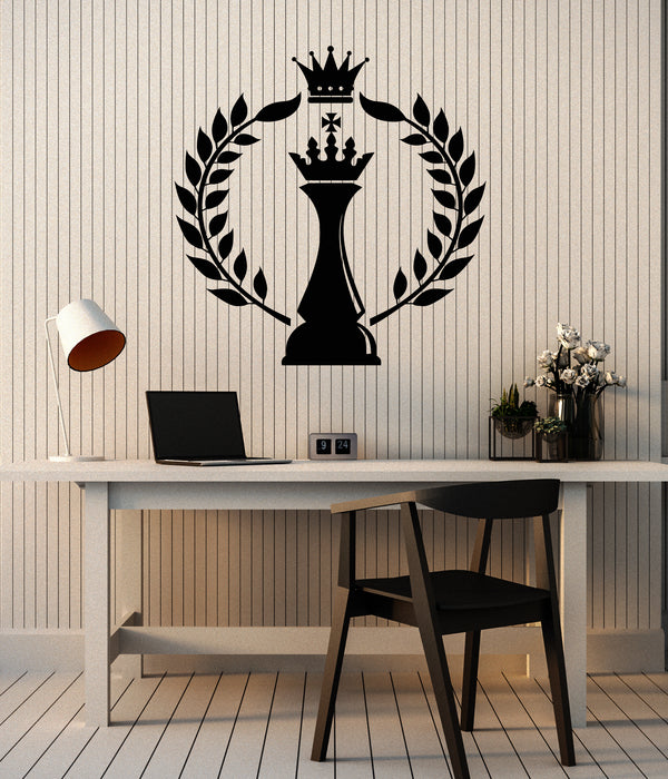 Vinyl Wall Decal Chess Club Intellectual Game Room Queen Stickers Mural (g6115)