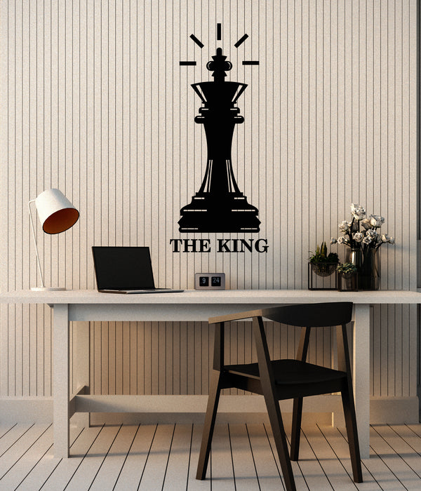 Vinyl Wall Decal Queen Chess Piece The King Black Intellectual Game Club Stickers Mural (g7206)