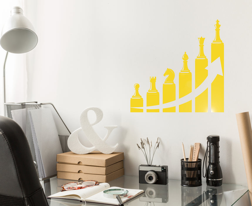 Vinyl Wall Decal Office Decoration Success Career Ladder Chess Stickers Unique Gift (ig4581)