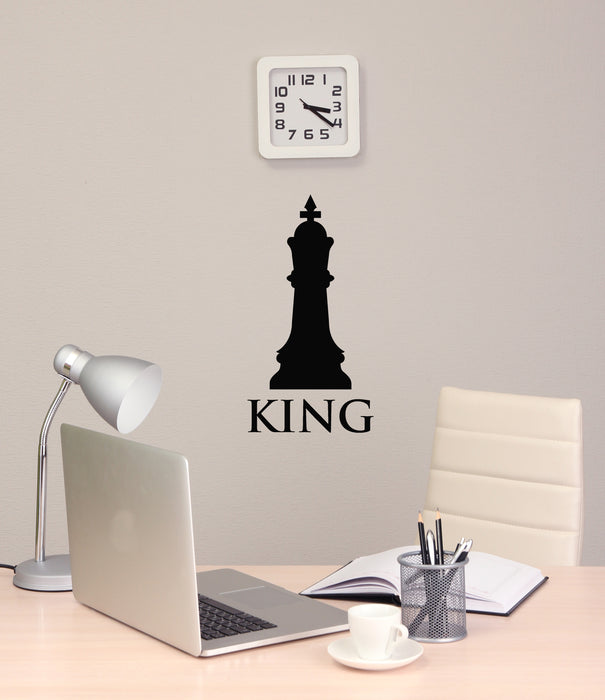 Vinyl Wall Decal Chess Club Intellectual Game Room Chess King Stickers Mural (g4665)