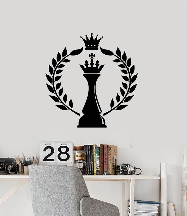 Vinyl Wall Decal Chess Club Intellectual Game Room Queen Stickers Mural (g6115)