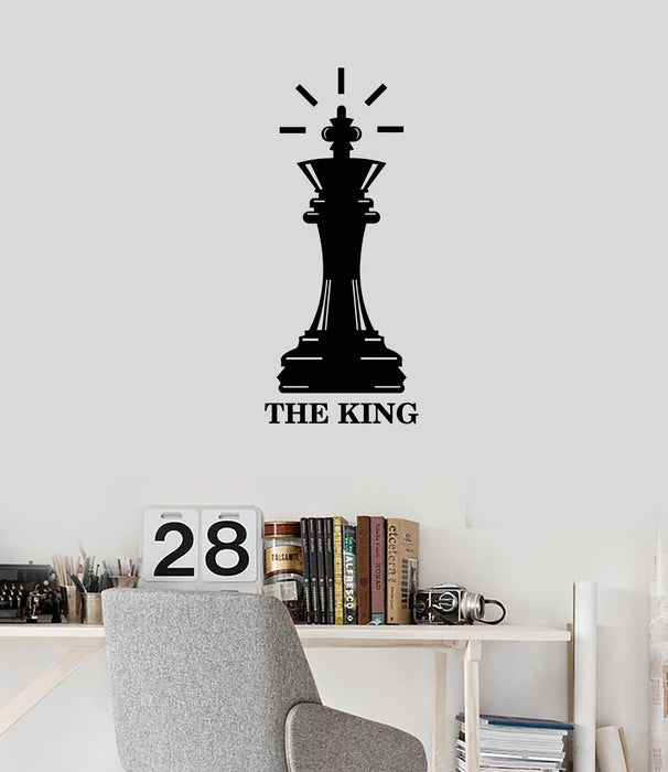 Vinyl Wall Decal Queen Chess Piece The King Black Intellectual Game Club Stickers Mural (g7206)
