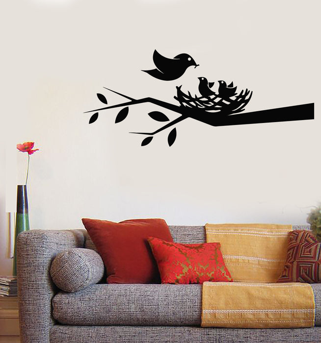 Vinyl Wall Decal Trees Branch Birds Nest Family Home Idea Room Baby Room Stickers Mural (g2075)