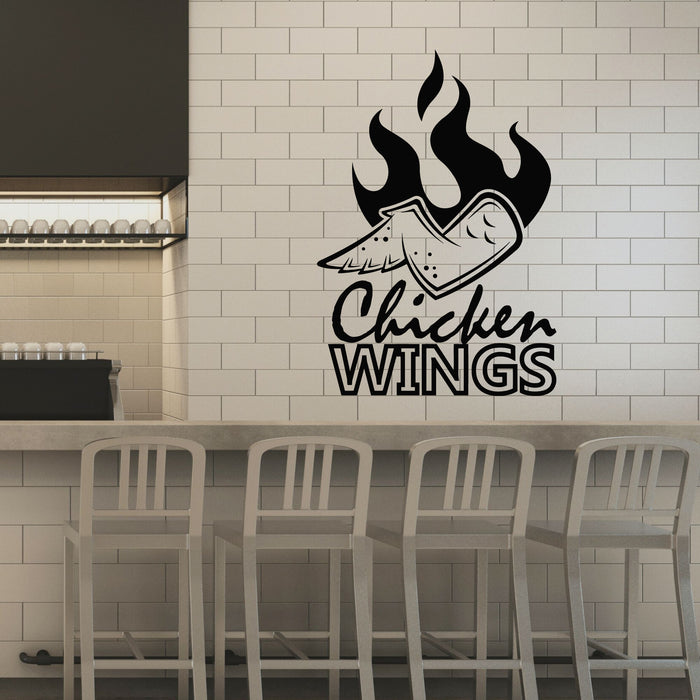 Vinyl Wall Decal Lettering Chicken Wings Grill BBQ Cafe Menu Stickers Mural (g8423)