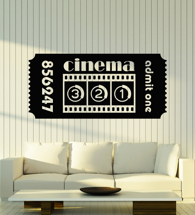 Vinyl Wall Decal Ticket Cinema Film Movie Cinematography Room Stickers Mural (g1161)