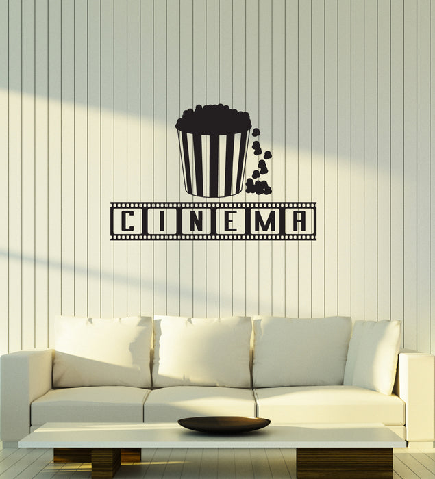 Vinyl Wall Decal Cinema Room Popcorn Movie Lover Film Room Stickers Mural (ig6082)
