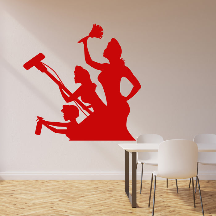 Wall Decal Funny Housewife Cleaning Service Vinyl Stickers Mural Unique Gift (ig2928)