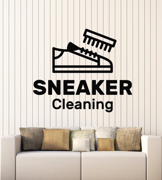 Vinyl Wall Decal Sneaker Cleaning Service Shoes Decor Stickers Mural (g3025)