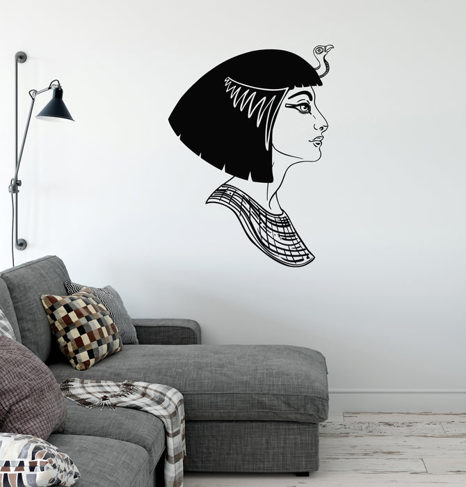 Cleopatra Vinyl Wall Decal Profile Egypt Beautiful Woman Stickers Mural (k116)