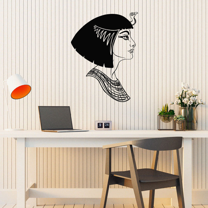 Cleopatra Vinyl Wall Decal Profile Egypt Beautiful Woman Stickers Mural (k116)