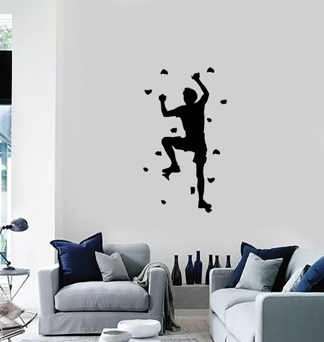 Vinyl Wall Decal Rock Climber Climb without Rope Extreme Sports Stickers Mural (ig6104)