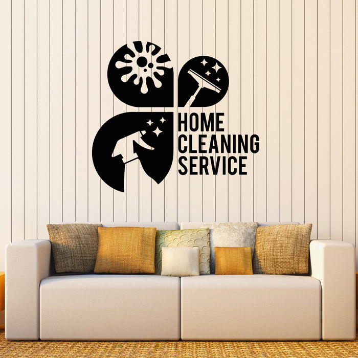Vinyl Wall Decal Home Cleaning Service Laundry Room Washing Stickers Mural (g8460)