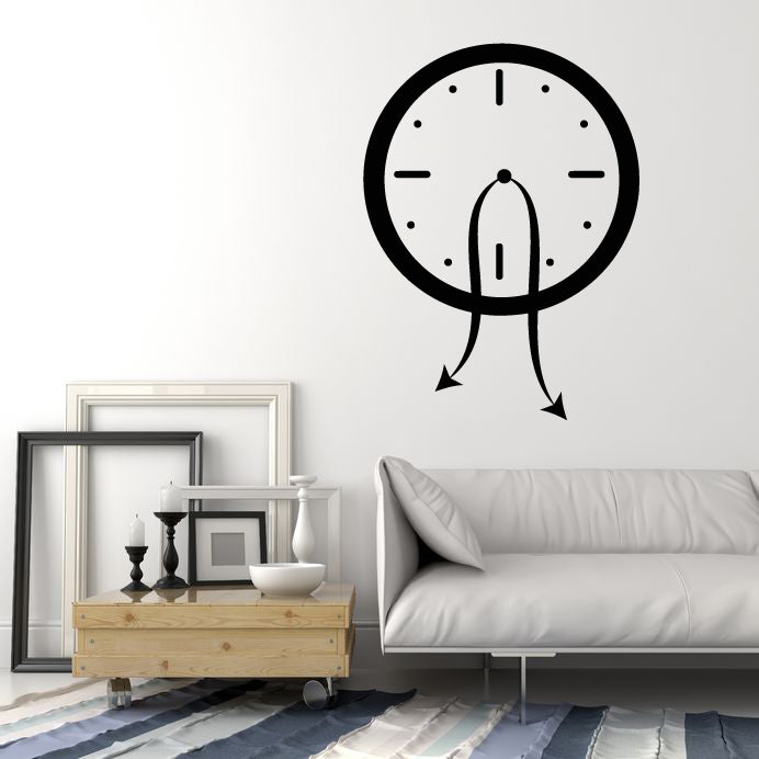 Vinyl Wall Decal Time Funny Clock Dial Art Home Decoration Stickers Mural (g185)