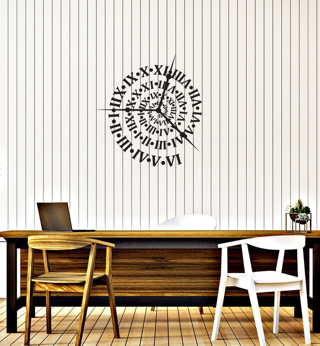 Vinyl Wall Decal Clock Roman Numerals Home Interior Decor Art Stickers Mural (ig5886)