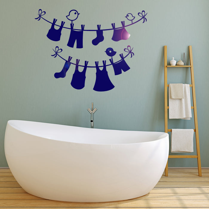 Vinyl Wall Decal Laundry Service Room Wash Things Stickers Unique Gift (ig3918)