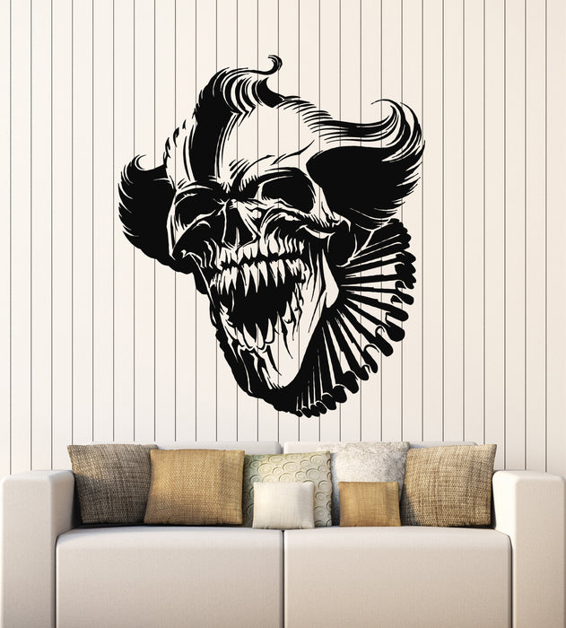 Vinyl Wall Decal Scary Clown Skull Grin Monster Fear Horror Stickers Mural (g1162)
