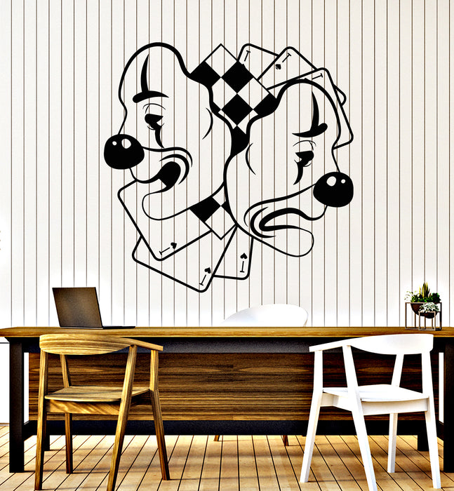 Vinyl Wall Decal Clown Cards Gambling Aces Casino Interior Stickers Mural (g5801)