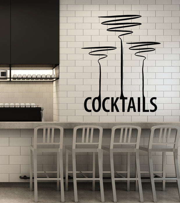 Vinyl Wall Decal Cocktail Party Alcohol Drink Bar Night Club Stickers Mural (g2861)