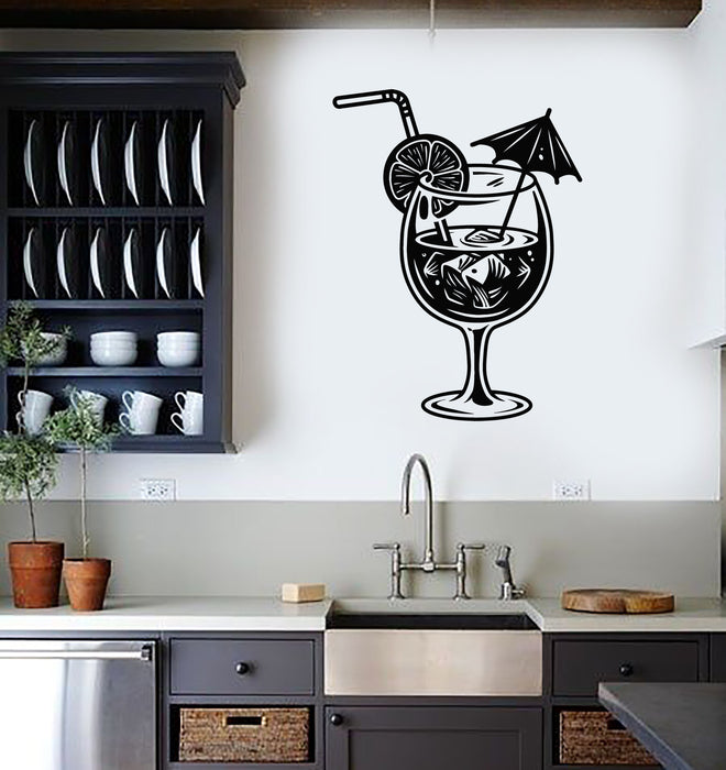Vinyl Wall Decal Cafe Bar Drinking Collection Cocktail Tumbler Glass Stickers Mural (g5969)