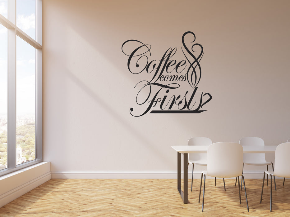 Vinyl Wall Decal Coffee Drink First Cup Interior Kitchen House Sticker Mural (g152)