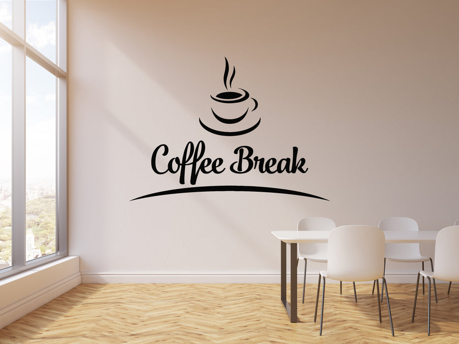 Vinyl Wall Decal Coffee Break Room Cafe and Drink Cup Stickers Mural (g1784)