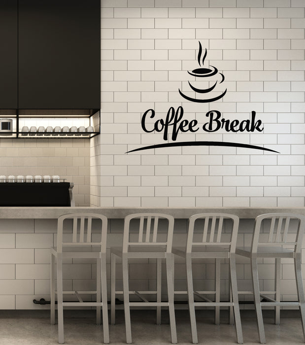Vinyl Wall Decal Coffee Break Room Cafe and Drink Cup Stickers Mural (g1784)
