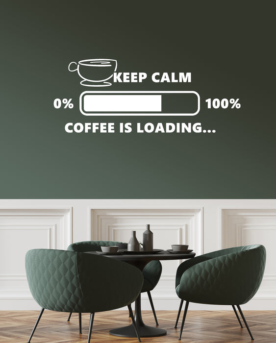 Vinyl Wall Decal Coffee House Lover Loading Funny Art Cafe Decor  Break Room Stickers Mural (ig6198)