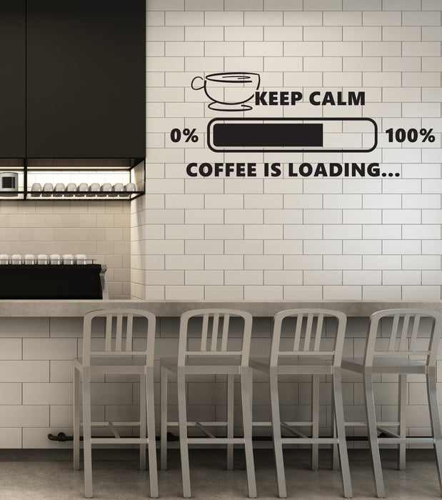 Vinyl Wall Decal Coffee House Lover Loading Funny Art Cafe Decor  Break Room Stickers Mural (ig6198)