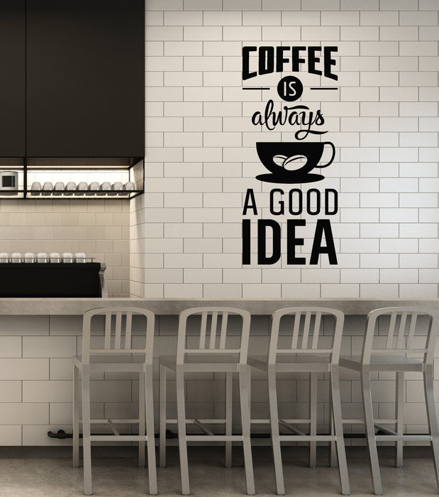 Vinyl Wall Decal Coffee House Quote Saying Kitchen Dining Room Art Interior Stickers Mural (ig5923)