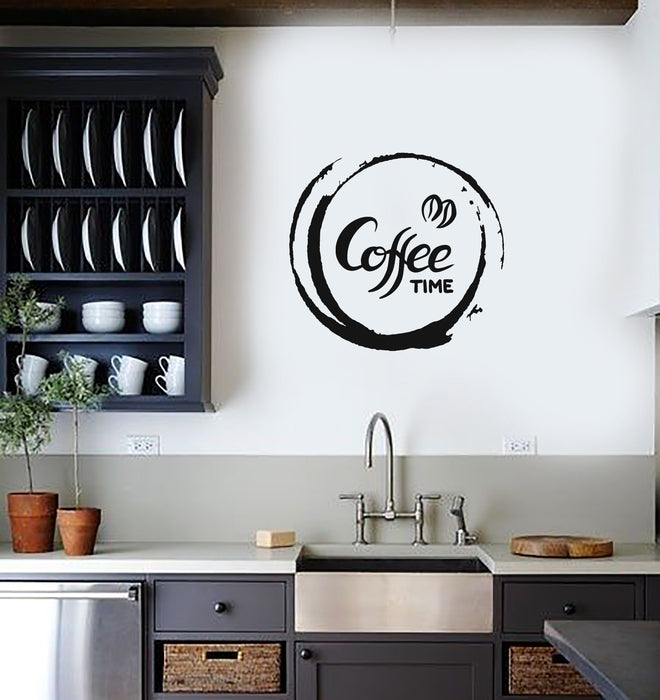 Vinyl Decal Wall Sticker Coffee Time Decor Kitchen Cafe Home Interior (g038)
