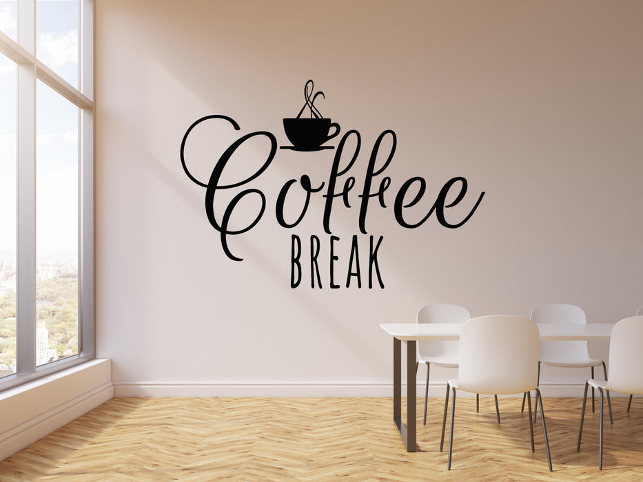 Vinyl Wall Decal Drink Coffee Break Room Cup Cafe Bar Kitchen Stickers Mural (g979)