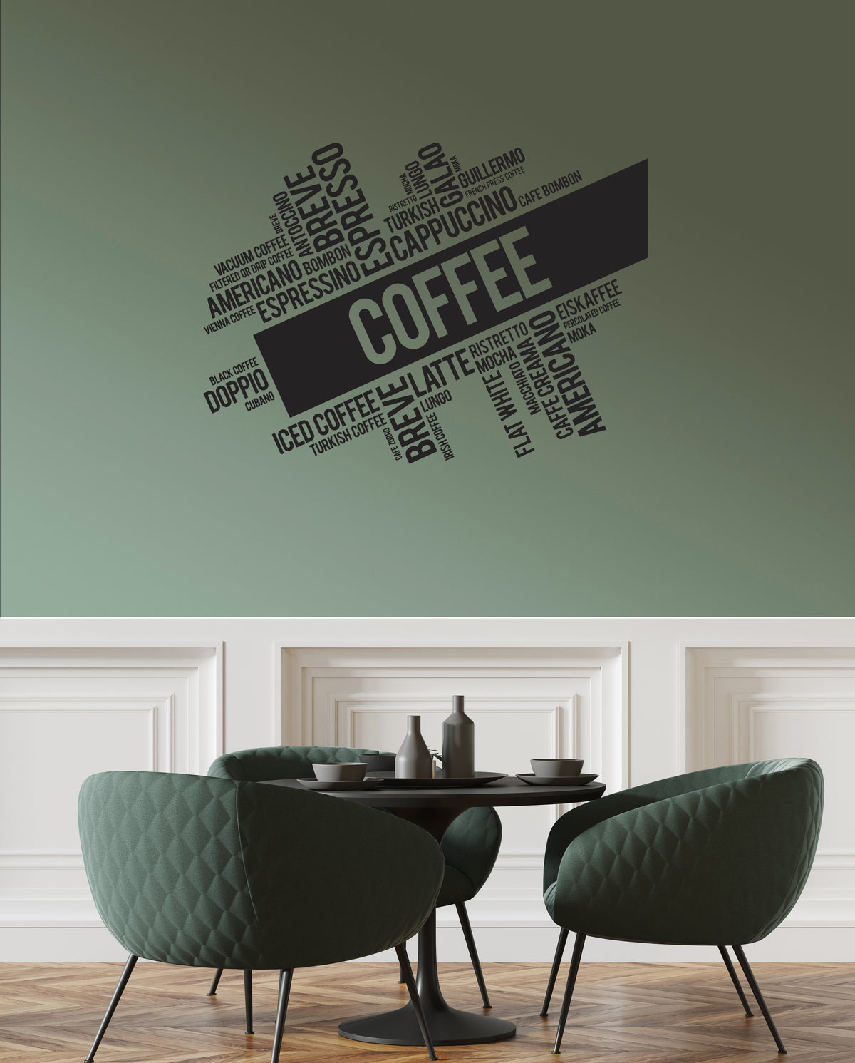 Vinyl Wall Decal Coffee House Words Cloud Kitchen Dining Room Interior ...