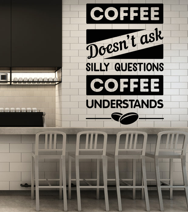 Vinyl Wall Decal Funny Quote Coffee Phrase Cafe Restaurant Decor Stickers Mural (g2808)