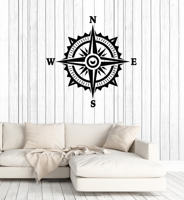 Vinyl Wall Decal Sea Ocean Decor Marine Compass Wind Rose Stickers Mural (g6499)