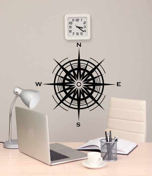 Vinyl Wall Decal Compass Rose Of Winds Sea Nautical Marine Style Stickers Mural (g6807)