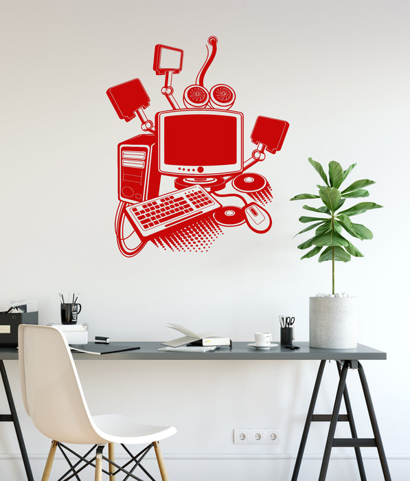 Vinyl Wall Decal Computer Art Gamer Play Room PC Kids Mural Stickers U ...