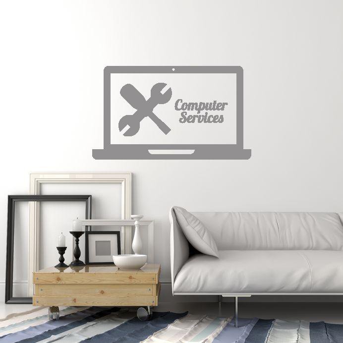 Vinyl Wall Decal Computer Services Repair Laptop PC Interior Decor Stickers Mural (ig5786)