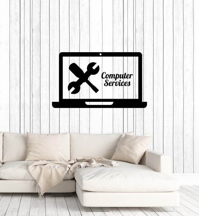 Vinyl Wall Decal Computer Services Repair Laptop PC Interior Decor Stickers Mural (ig5786)
