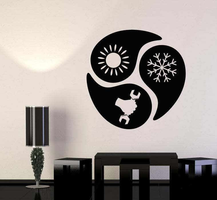 Виниловые наклейки на стену Кондиционер и отопление Услуги Декор Наклейки Фреска (g6456)