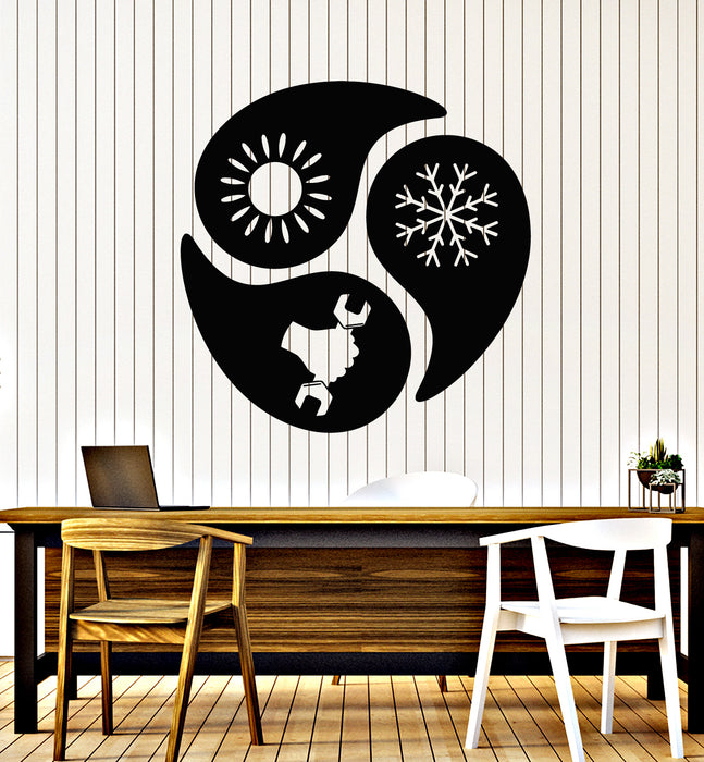 Виниловые наклейки на стену Кондиционер и отопление Услуги Декор Наклейки Фреска (g6456)